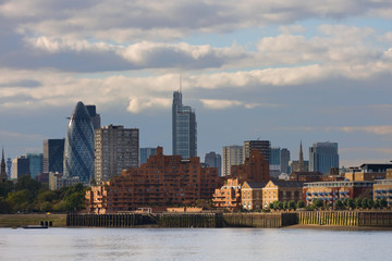 Fototapeta na wymiar View to skyscrapers in London.