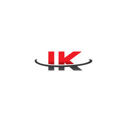 ik alphabet with swoosh grey and red