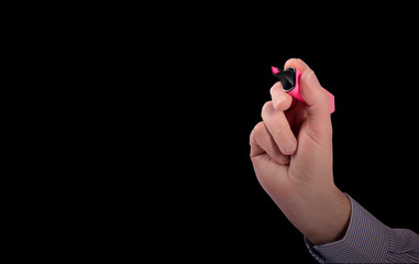 hand with pink marker