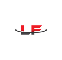 Fototapeta premium lf alphabet with swoosh grey and red