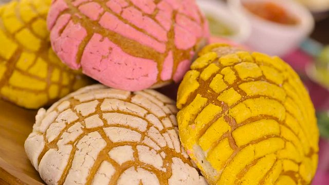 Traditional pan dulche bread on the party table