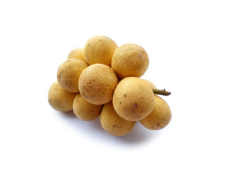 fresh longkong fruit on white background thailand 4