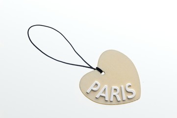 3D rendering PARIS word on paperboard