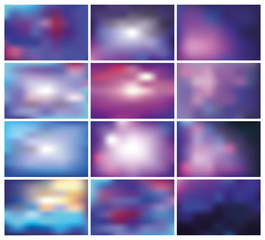 Abstract blurred vector backgrounds.Blue,lilac