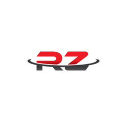 rz alphabet with swoosh grey and red