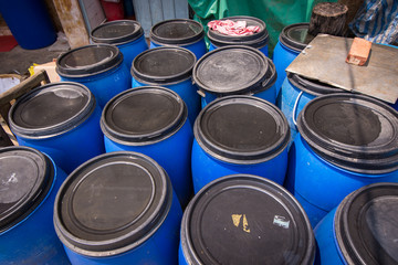 Blue barrels