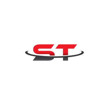 st alphabet with swoosh grey and red