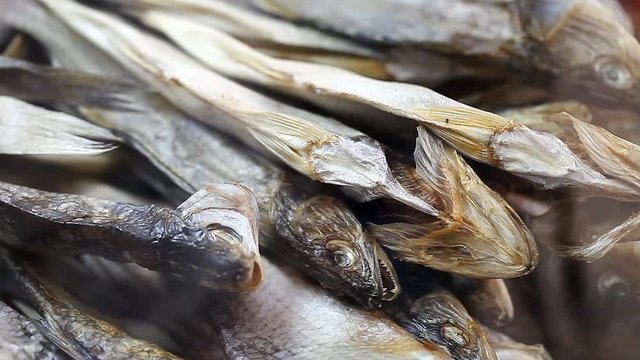dried fish close-up in store /  dried fish close-up in store Full HD