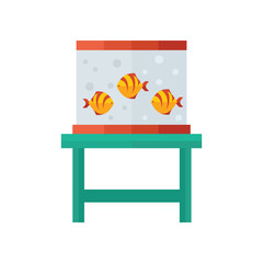 Yellow fish tank vector design