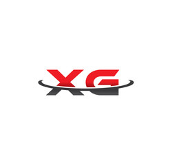 xg alphabet with swoosh grey and red