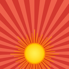 Sun on the sky background