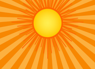 Sun on the sky background