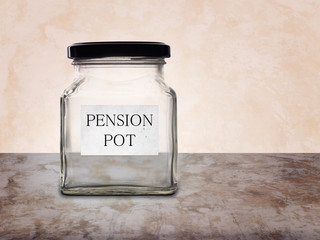 Pension pot empty. Financial concept.