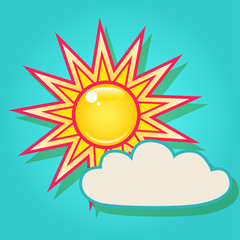 Sun with a cloud in the sky