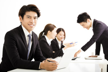 businessman with business people having meeting together
