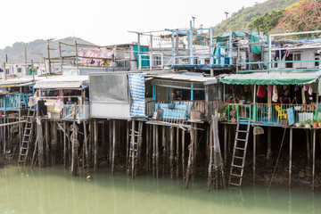 Fototapeta na wymiar China houses on water