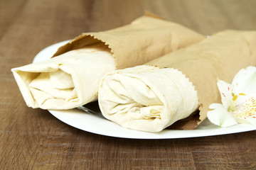 two falafel on a plate 