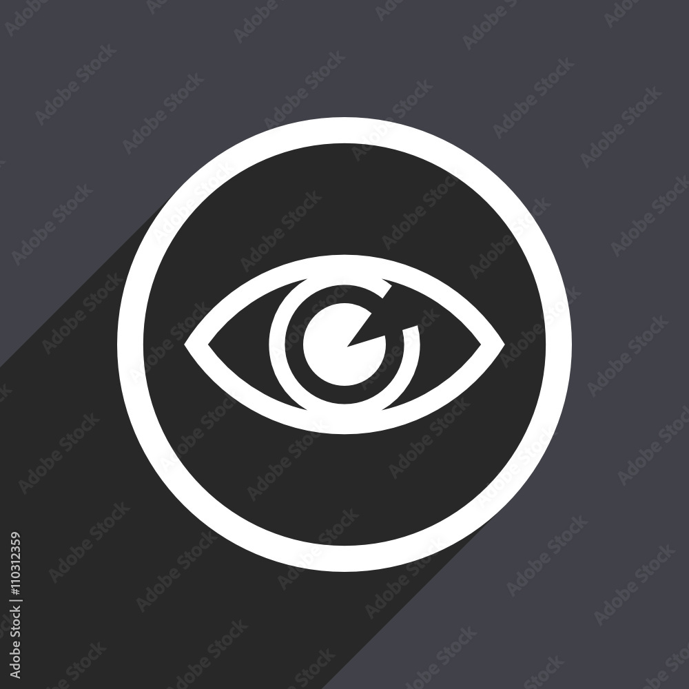Aufkleber flat design eye web white and grey vector icon 