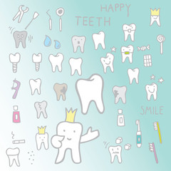 Teeth - set of freehand drawing