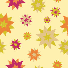 Seamless decorative vector background with stars. Print. Cloth design, wallpaper.