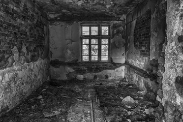 Fototapeta na wymiar interior of an old abandoned building