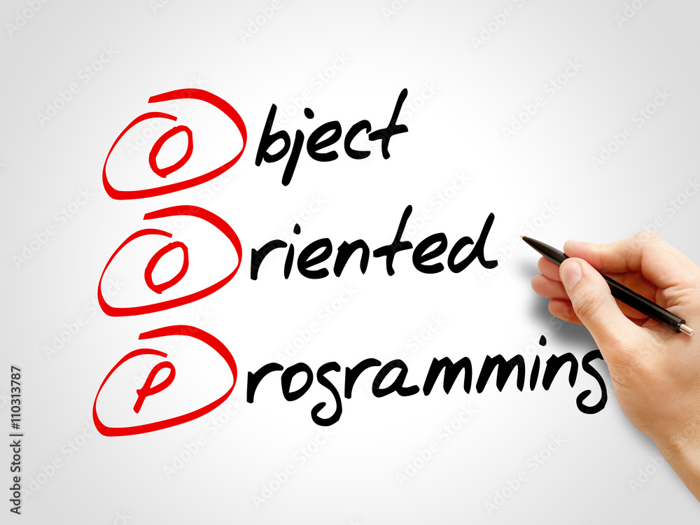 Poster oop object oriented programming, acronym business concept