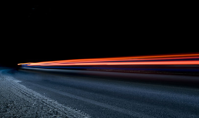 light trails in tunnel