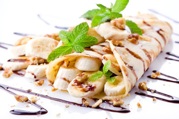 Crepes With Banana And Nuts