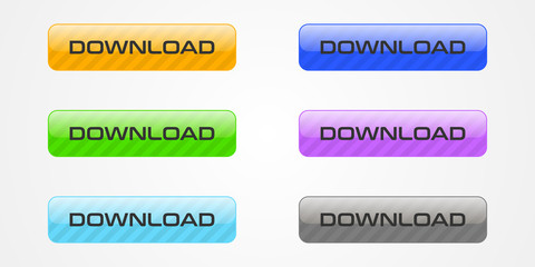 Set of colored download buttons