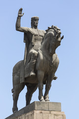 The statue of David the Builder in Tbilisi, Georgia