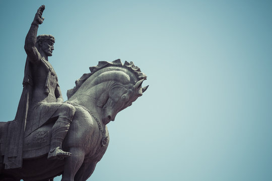 The statue of David the Builder in Tbilisi, Georgia