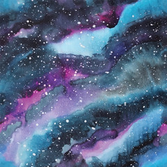 Ilustracja akwarela galaktyki. Wzór. - 110316595