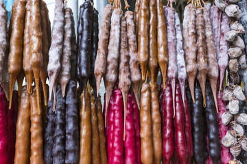 Churchkhela at the street market in Georgia