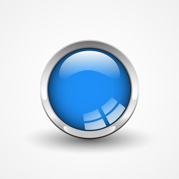 Blue round web button