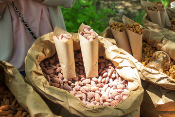 roasted peanuts in paper envelope
