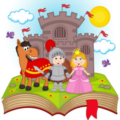 
open book with fairy tale - vector illustration, eps