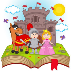 
open book with fairy tale - vector illustration, eps