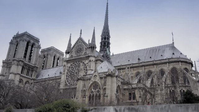 paris view during the winter tourism river 4k