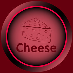 Icon red symbol sketch cheese