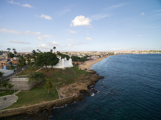 Fototapeta na wymiar Aerial View of Forte de Monte Serrat Fort in Salvador, Bahia, Brazil