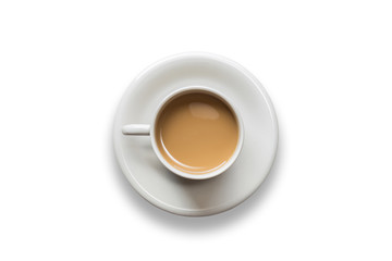 White coffee cup isolated on white background