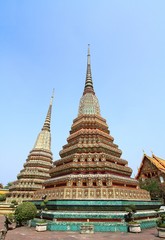 Fototapeta na wymiar Stupas of Wat Pho, Bangkok, Thailand
