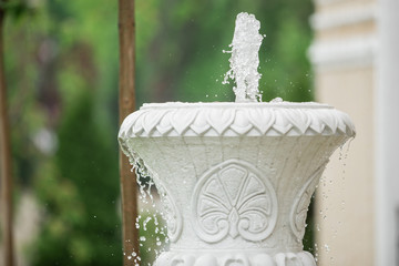 Fountain of white plaster.