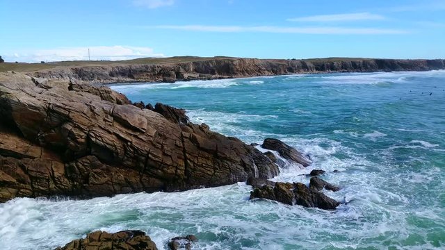 View of the cliff of Cote sauvage Bretagne France