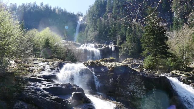 Ars waterfall in the Pyrenees in France