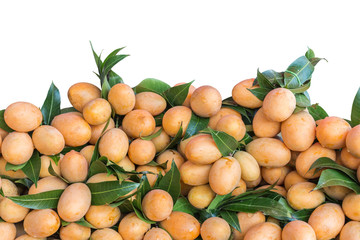 Stack of yellow Maprang or Marian plum in Thailand