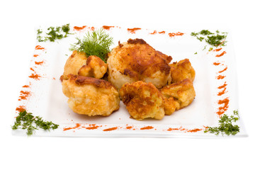 chicken pie isolated on white