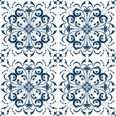Seamless Pattern Vintage Victorian Tile