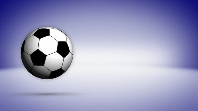 Soccer Ball on Air and Blue Background, Loop, 4k
