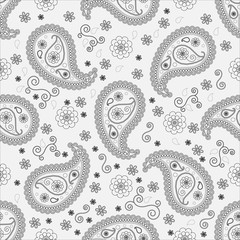 Paisley colorful elegance seamless pattern of beautiful cucumbers Turkish, Indian, Persian
